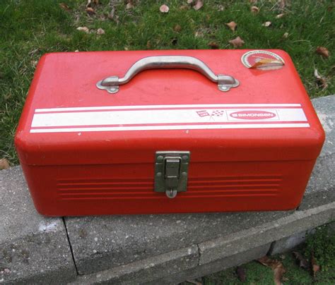 vintage red metal tool box|vintage craftsman tool box identification.